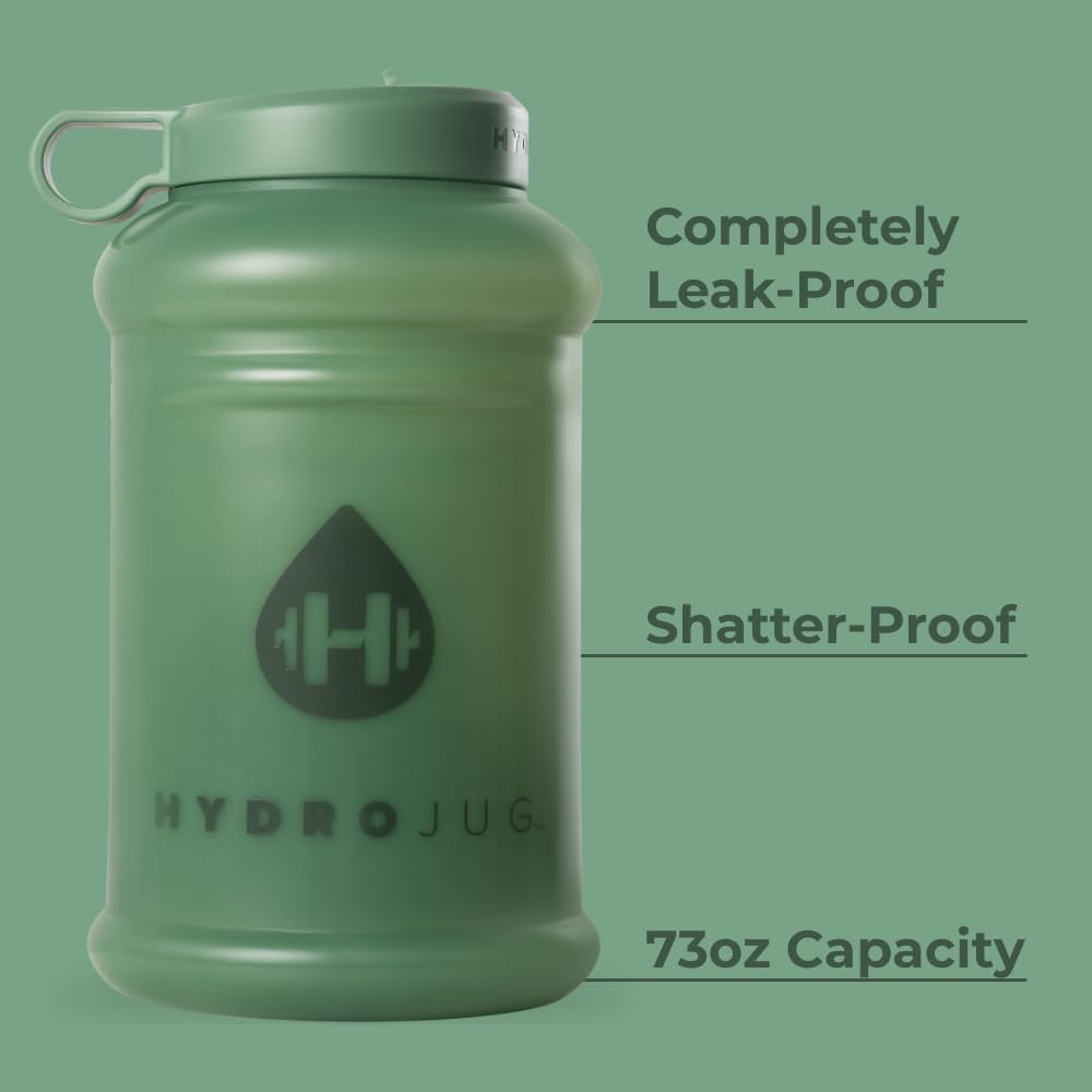 HydroJug Pro Jug V2 Wasserflasche, nachfüllbar, wiederverwendbar, mit Tragegriff, auslaufsicher, ideal für unterwegs, spülmaschinenfest, BPA-frei, Salbei