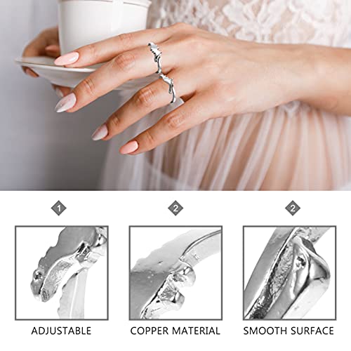 Generic Anéis de dinossauro combinando joias: 2 peças de anéis de animal de tiranossauro Tricerátopo