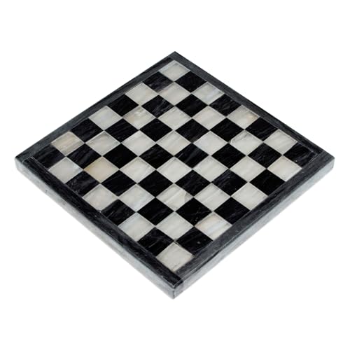 Mini set de ajedrez de ónix y mármol gris e marfil miniatura 2