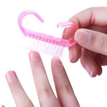 Mini Nail Brush Scrubbing Cleaning Finger Nail Brush with Hand 2 pcs