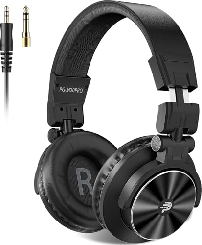 Image of PUPGSIS Wired Over Ear Headphones: Studio Monitor Headphones - 40kHz Hi-Res Recording Mixing DJ Podcast - 1 /4 to 3.5mm Audio Jack for Recording /Mixing /Podcast /Guitar /Piano, Gray