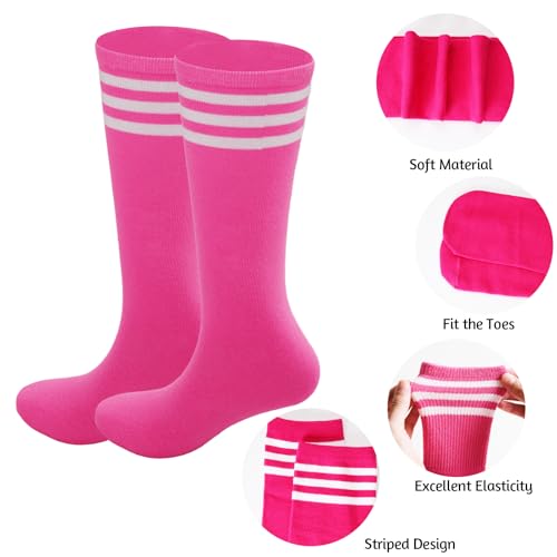 4 Pairs Toddler Soccer Socks Kids Soccer Socks Softball Baseball Youth Athletic Girls Boys Knee High Sock2