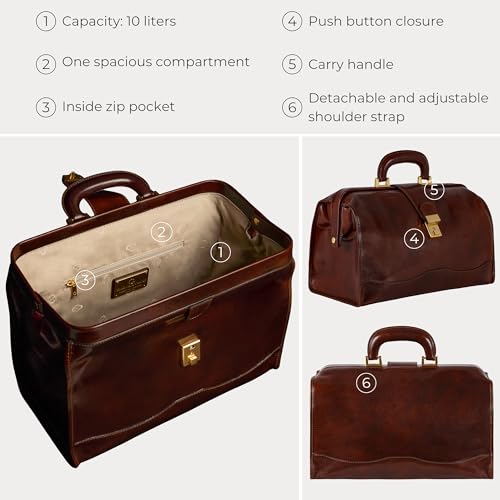 Time Resistance Leather Doctor Briefcase