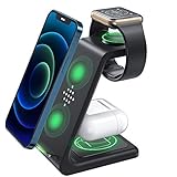 3 in 1 Wireless Charger Stand, Fast Charging Station for iPhone 13/12/11/Pro/Max/XR/XS/XS Max/X/8/8...