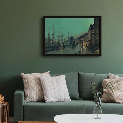 Toile imprimée de la rivière Clyde par Grimshaw - Tableau de maître avec cadre suspendu - 6