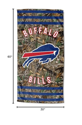 Image of Northwest NFL Buffalo Bills Unisex-Adult Beach Towel, 30 inch x 60 inch, Realtree Camo Stripes