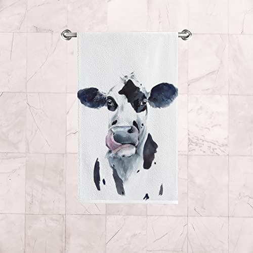 Topcarpenter Cow Face Hand Towels For Bathroom Farm Animal Cow Face Towel Hand Kitchen Towels Washcloth Set Of 2 Soft Quick Dry Super Absorbent Hand Towels 30 X 15 Inch #TOP5