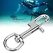 Qiilu Diving Clips, Stainless Steel Diving Single Ended Snap Clips Single Eye Bolt Snap Hooks Buckle(90mm)