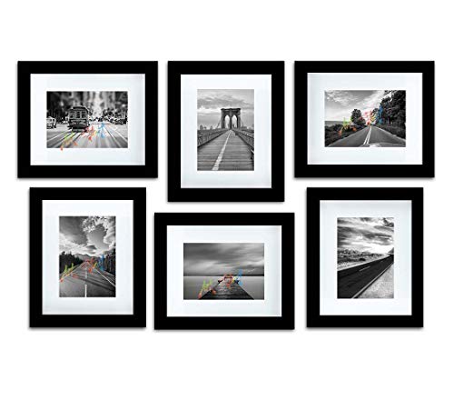 Image of PAINTINGMANTRA Decorative Premium Set of 6 Individual Wall Photo Frame (6 inch X 8 inch Picture Size matted to 4 inch x 6 inch)