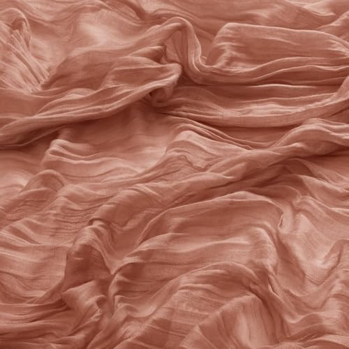 Chemin de table rustique en étamine rose foncé de qualité supérieure - 3