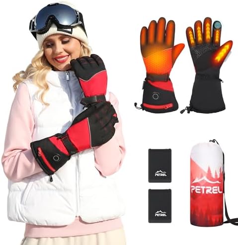 Heated Gloves with Battery,Heated Gloves for Women,Electric Motorcycle Gloves,Touchscreen Hand Warmers Rechargeable