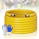 CSST Gas Line 102Ft 3/4'', Professional Underground Flexible Gas Line with 2 Brass NPT Fittings & Gloves, Contractor-Grated Stainless Steel Propane Hose for Grill, Heater, RV Conversion