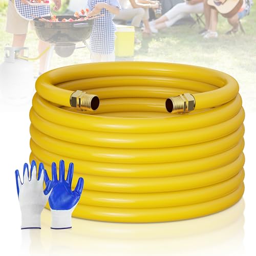 Flexible Natural Gas Line Hose | Corrugated Stainless Steel Tubing | 2PCS Brass NPT Male