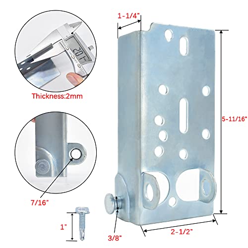 Scottchen Pro Garage Door Bottom Lifting Brackets For 7/16In Stem Roller Left And Right With Bolts - 1Pair #TOP1