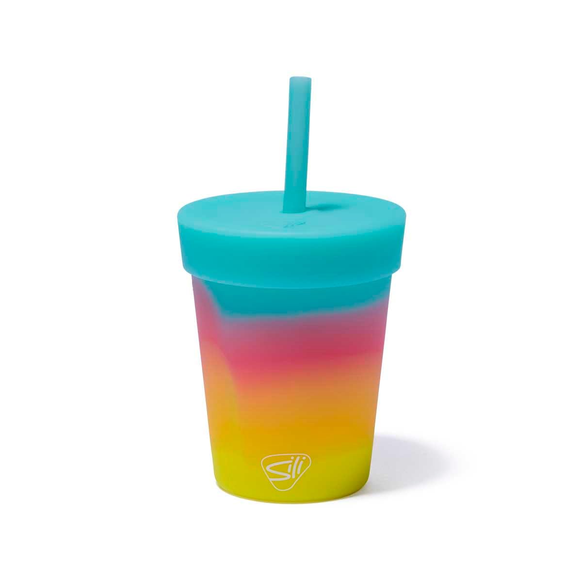 Silipint 8oz Silicone Tumbler with Straw and Lid Unbreakable BPA Free Non-Toxic Dishwasher Microwave Freezer Safe Tumbler Cup