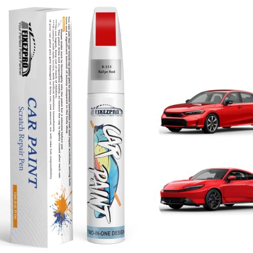 Image of R-513 Rallye Red Car Touch Up Paint for Honda, Color Match Auto Paint Repair Pen,Professional Car Scratch Repair Remover Pen Quick & Easy to Use