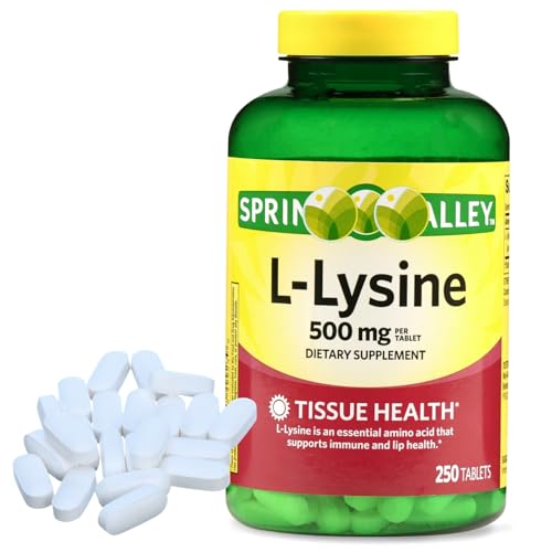L Lysine 500mg Tablets Super Lysine Immune Support & Healthy Skin 250 Count (Pack 1)