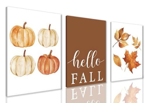 XYHYRA Vintage Fall Wall Art Set of 3, Rustic Farmhouse