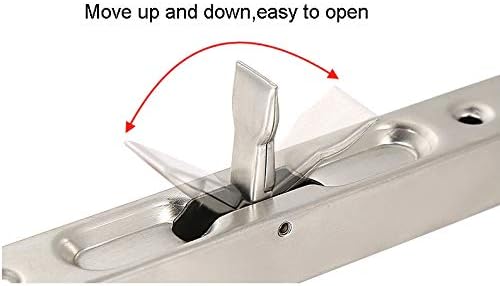 TOGU 2 Pack 12" Solid Stainless Steel Lever Action Flush Bolt,Concealed Security Door Lock For Composite Doors,French Doors,Wood Doors,Double Doors,Dummy Doors,Brush Stainless Steel Finish