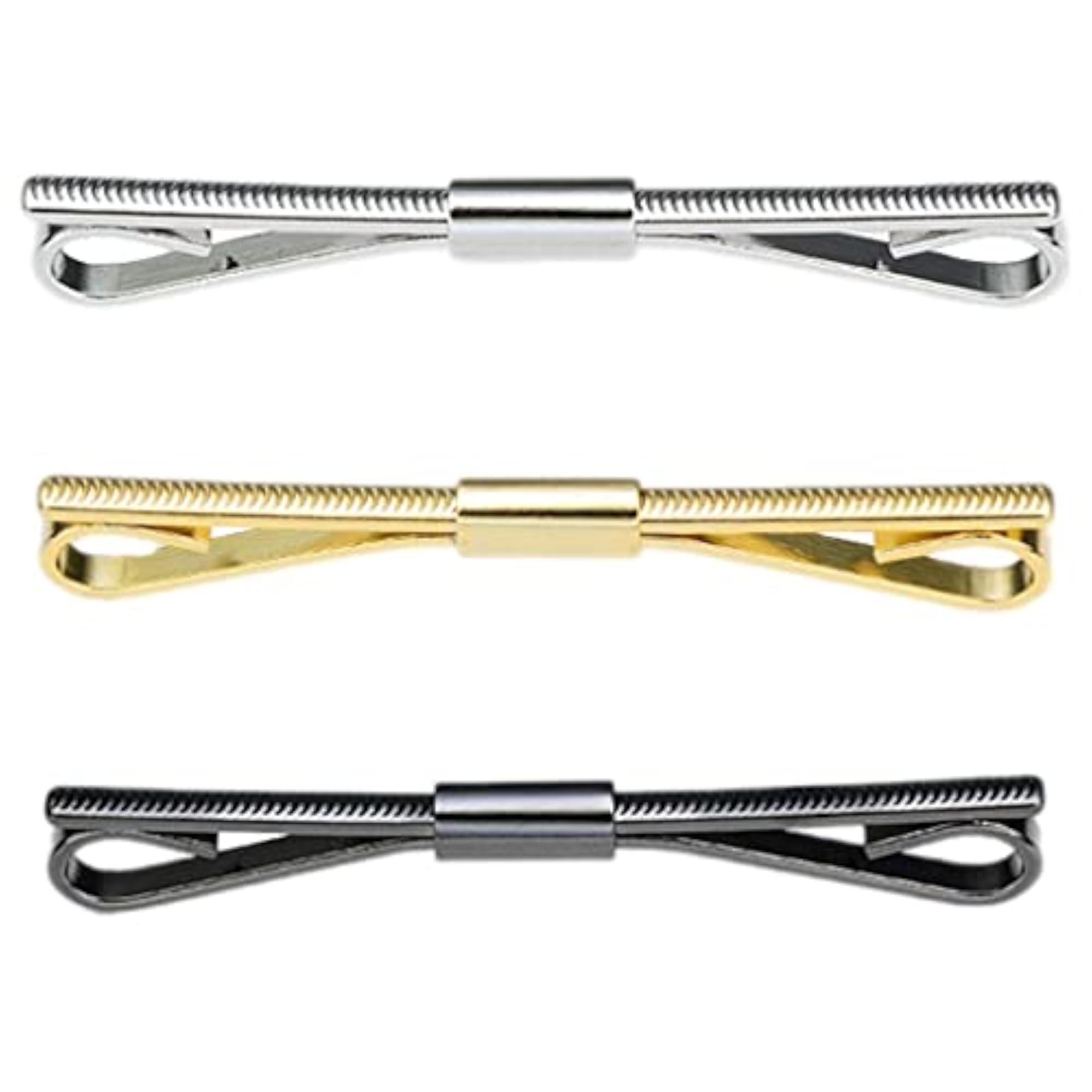 3x Metal Shirt Collar Clip Tie Bar Pins for Unisex