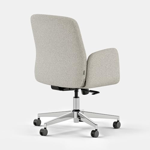 Image of Branch Softside Mid Century Modern Office Chair | Removable Arms with Luxury Cloud-Like Comfort, Adjustable Height, Integrated Lumbar Support, Boucle Fabric, Oatmeal