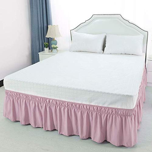 Premium Qaulity Wrap Around Bed Skirts Elastic Dust Ruffles, 600 TC 100% Egyptian Cotton Easy Fit Wrinkle and Fade Resistant Silky Luxrious Fabric Solid Color 19'' Inch Drop Twin XL [39�� x 80��]-image-26