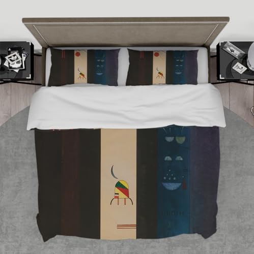 Housse de couette 220x240cm à motif géométrique abstrait avec 2 taies