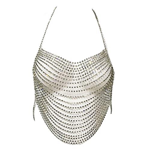 Bra de rhinestone playero con espalda descubierta para fiestas