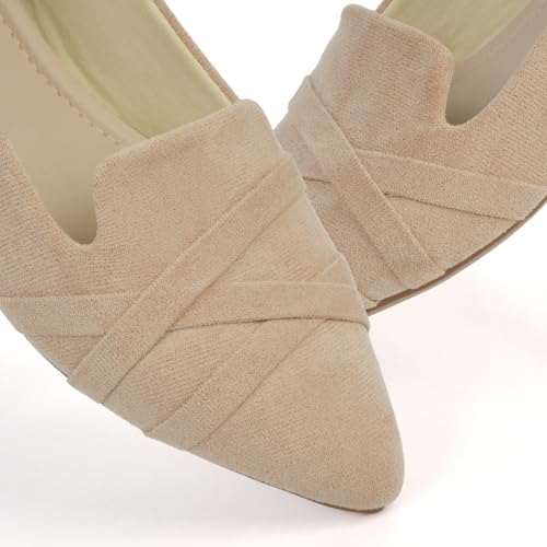 MUSSHOE Flats Shoes Women Dressy Pointed Toe Slip on Microfiber Comfortable Women's Flats Ballet Flats for Women3