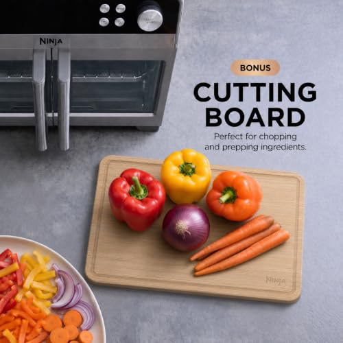 Image of Ninja French Door Premier Air Fry Oven with Cutting Board, Steel, FO103