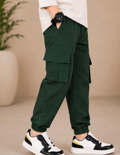 Image of TAGAS Boys Side Pocket Cargo Pant|| CargoPants|| Regular Slim Pant for Kids ||Relaxed Trouser ||Joggers Pant for Men ||Boy Loose Comfortable Cargos|