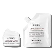 Kiehls Ultra Facial Cream Duo, with 4.5% Squalane to Strengthen Skins Moisture Barrier - Refill Pouch and 0.95 Fl Oz Reusable Jar