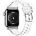 baozai Compatible with Apple Watch Band Women, Soft Silicone Glitter Clear Sport Strap for iWatch Series 8/7/6/5/4/3 SE Ultra, Clear, 38/40/41mm
