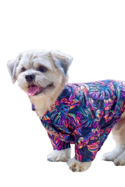 15 BUTTONS Neon Tropical Print Dog Shirt | Pet Fashion, Cute Prints, Gift for Pets, Comfortable Dog Clothing (Recommended Breed - French Bulldog, Boxer, Young Labs, Retirievers) (B0D4HPVHTB) Amazon Price History, Amazon Price Tracker