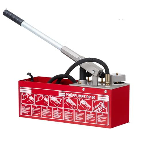 Image of GarveeTech Hand Pressure Test Pump, 50 Bar Hydraulic Test Pump 762PSI with 3.2 gal Tank, for Pipeline Pressure Container Irrigation Firemen, 45 ml 1 /2 in BSP for Pipeline Fluid Pressure Testing