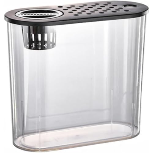 金魚水槽, 金魚, 透明ガラス, 観葉植物, 室内容器, 大容量, おしゃれな室内花瓶, 透明, 花瓶 (ブラック,32*28.5*14.5cm)