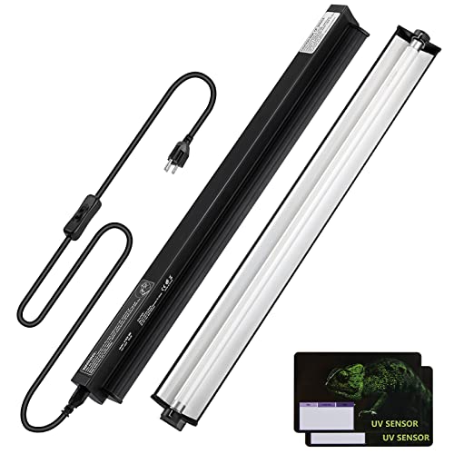 DXOPHIEX 39W HO T5 UVB Reptile Light Fixture with Bulb 34 inch, Bearded Dragon UVB Light Bar with 10.0 Bulb for Reptiles Like Bearded Dragon Turtles Lizard Snake and Gecko