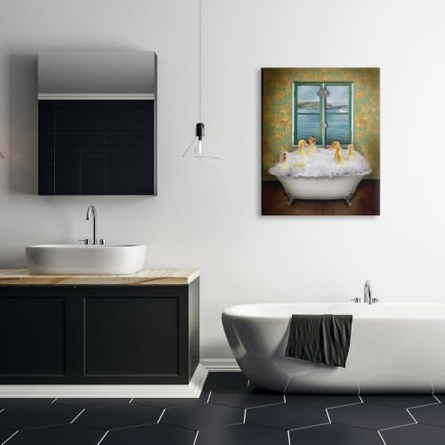 Image of Ducks Bathing Tub Ocean View, 30 x 40 Inch Canvas Wall Art