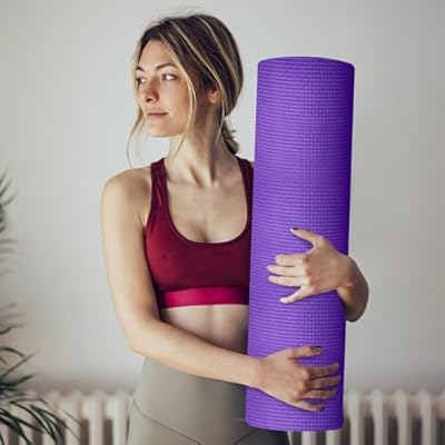 Yoga Mat Thick,2025 New Upgrade 1/5 Thick Anti-Tear Non Slip High Density Exercise Yoga Mat with Carrying Strap,Black Yoga Mat for Floor,Workouts,Gym,Fitness,Home Yoga,Stretching,Pilates