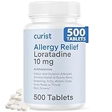 Curist Loratadine 10mg Bulk - 500 Count - All Day Non Drowsy Allergy Medicine - 24 Hour Antihistamine Tablets for Runny Nose, Itchy Eyes, & Sneezing - Indoor & Outdoor Allergy Medicine for Adults