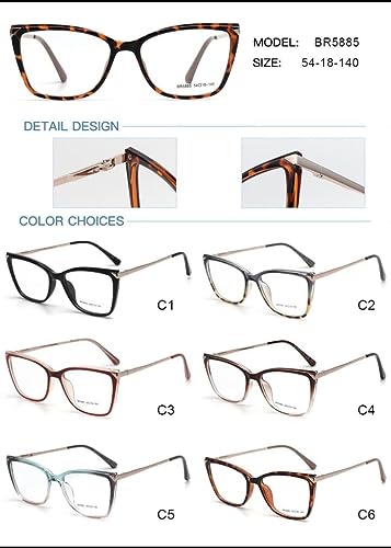 Óculos Armação Feminino Gatinho Com Lentes Sem Grau Ab-1011 (Verde-Degradê)