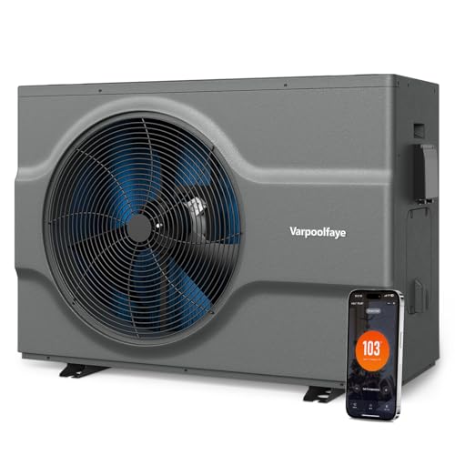 58000 BTU Inverter Swimming Pool Heat Pump for Above Ground Pool 17000 Gallons Electric Pool Heater for In Ground Pools WiFi Control 220v