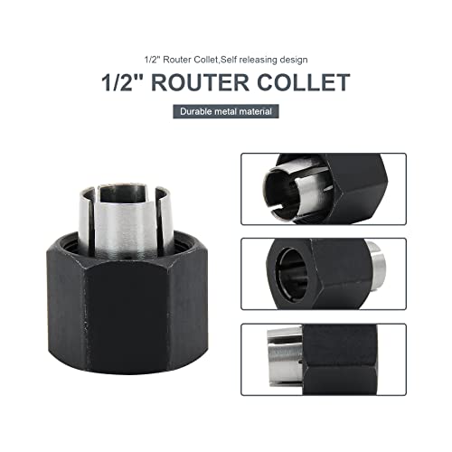 Thaekuns 2Pcs 1/2" Router Collet Fit For Dewalt 326286-03, Bosch 2610906284,Big Horn 19693 & Hitachi 325-199, 323-421, Rc050Dw #TOP2