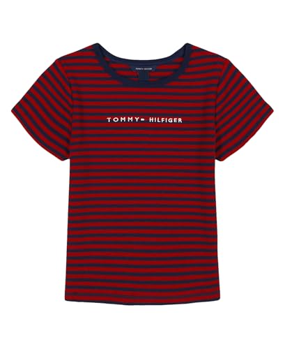Tommy Hilfiger Girls' Short Sleeve Cropped Babydoll T-Shirt, Soft & Comfortable