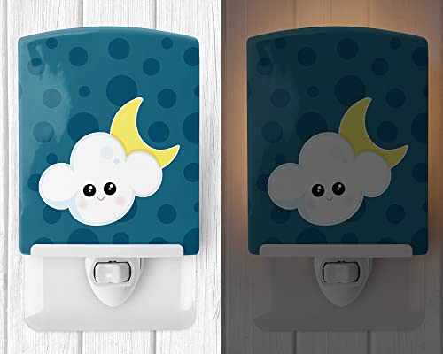 Lámpara de noche cerámica con luna nublado 6x4x3 pulgadas miniatura 2