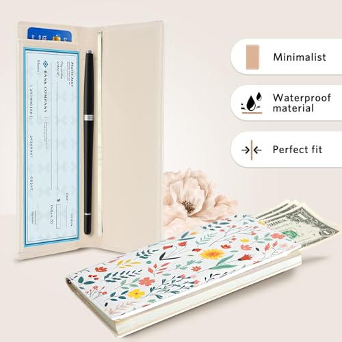 Image of CoBak Checkbook Cover for Women & Men - PU Leather Case with RFID Blocking | Classic Design Check Book Holder for Personal and Business