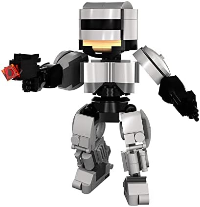 BUILDIFY Mechanical Police Alex Murphy Action Figure Building Sets, 277 Pieces Mecha Battle-Damaged Enforcement Robot Building Blocks,Classic 1987 Movie ED-209 Combat Mech Armor War Machine Model Gift