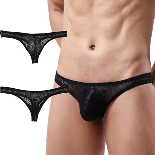 Men Sexy Thong Briefs Hollow Out Pouch Panties Lingerie Low Waist Jock Strap Underwear2