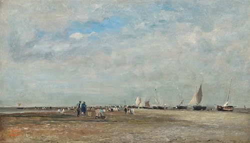 Tableau impressions d'art Trouville Daubigny poster vintage décoration chambre 60x90cm