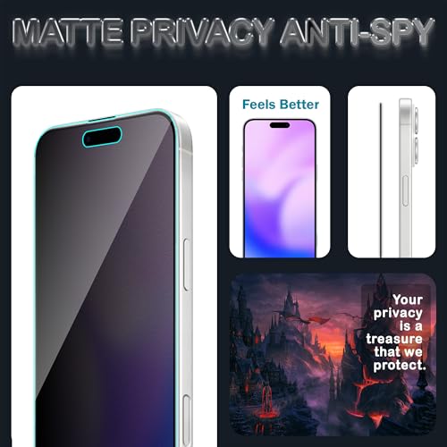 Image of FIRST MART Anti-Spy Matte Screen Protector for iPhone Air | 9H Anti-Glare Tempered Glass, Edge-to-Edge, Case-Friendly | Pack of 2